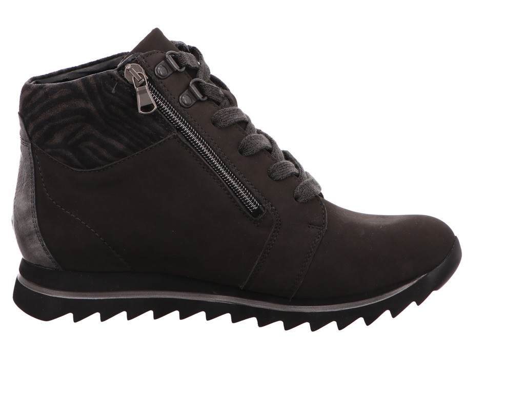 WALDLÄUFER Schnür-Stiefeletten grau DENVER VELOUR OKAPI TAIP.