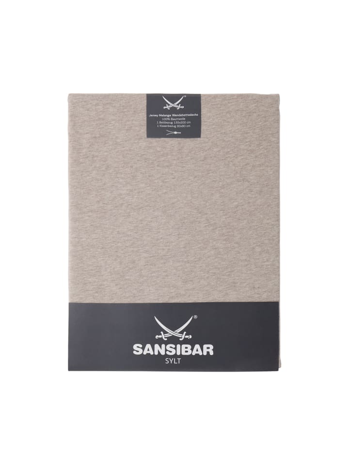 Sansibar Bettwäsche Jersey Melange in Taupe günstig kaufen
