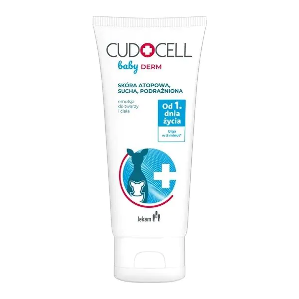 Cudocell Baby Derm ansigts- og kropsemulsion til atopisk, tør og irriteret hud 180 ml
