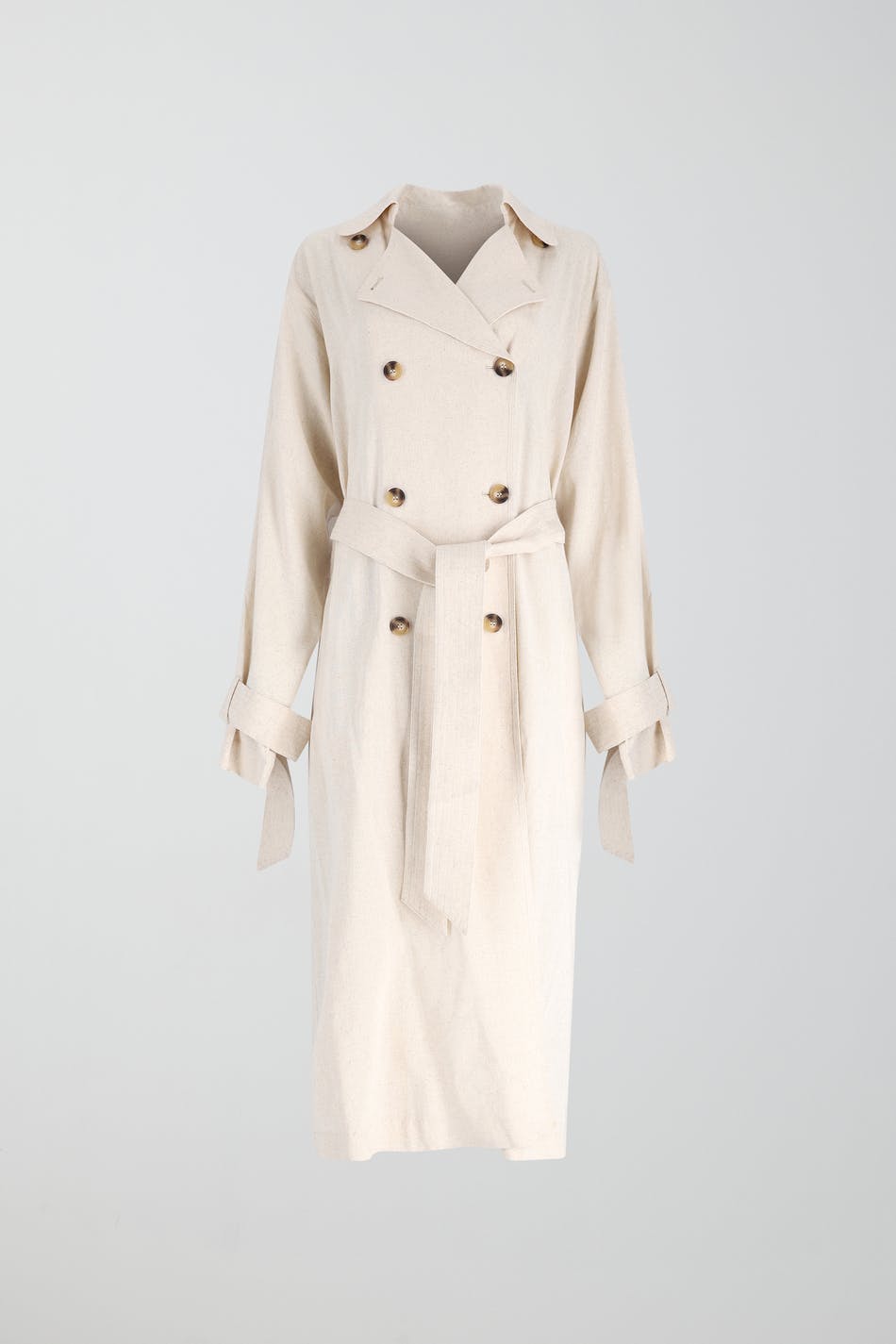 Linen blend trench coat