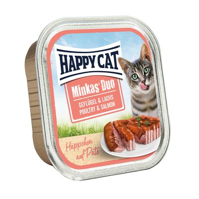 Happy Cat Minkas Duo Häppchen auf Paté Schälchen 48 x 100 g