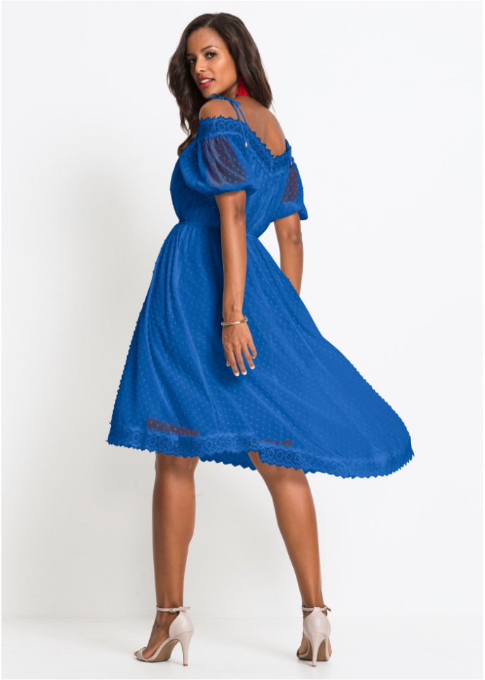Cold-Shoulder-Kleid mit Spitze