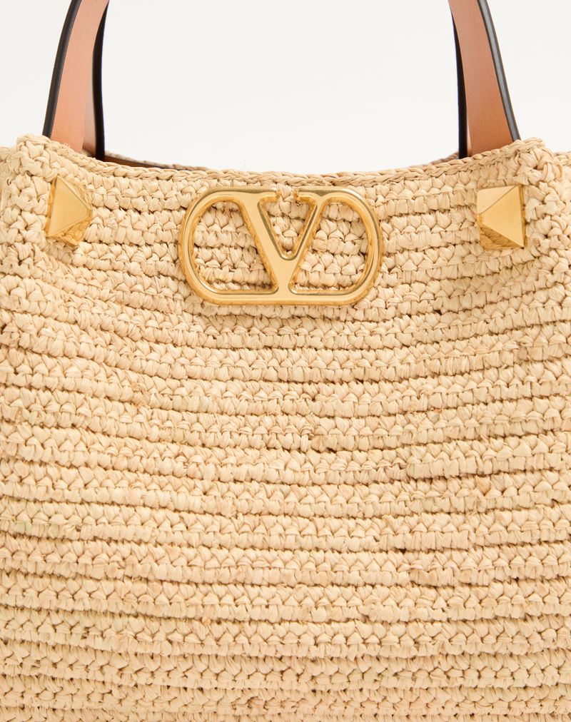 Valentino Garavani Lille Raffia indkøbstaske