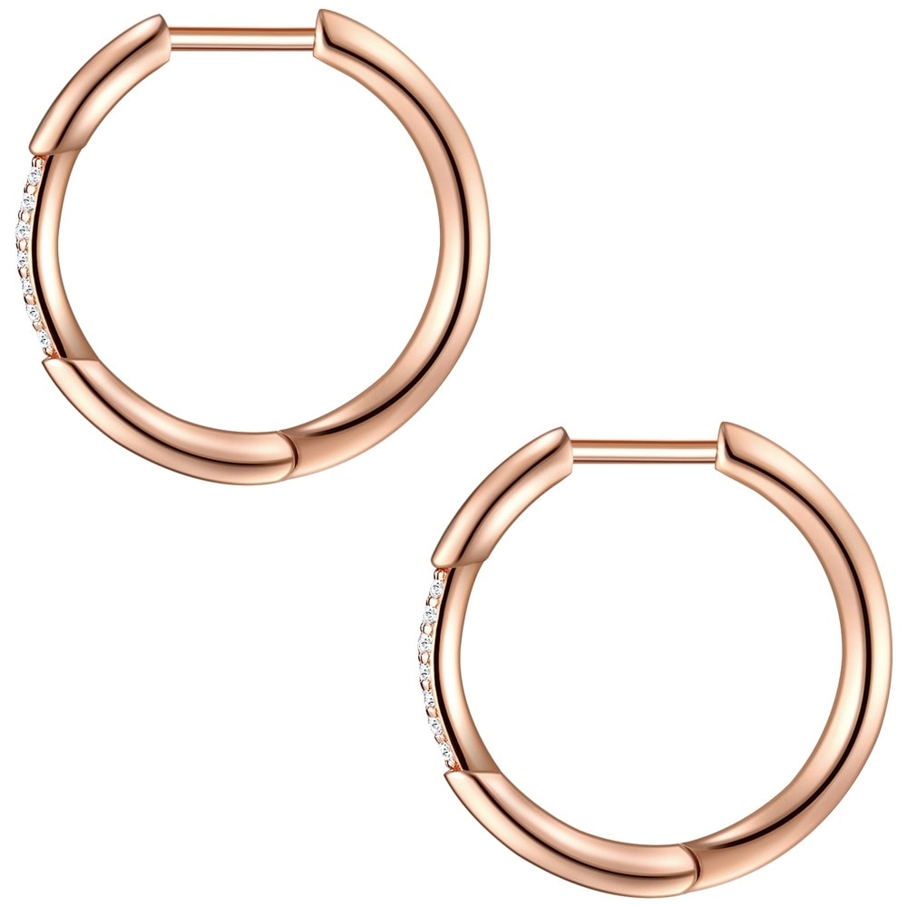 Glanzstücke München Créoles en argent Argent sterling Oxyde de zirconium (CZ) en Or rose Boucles d'oreilles