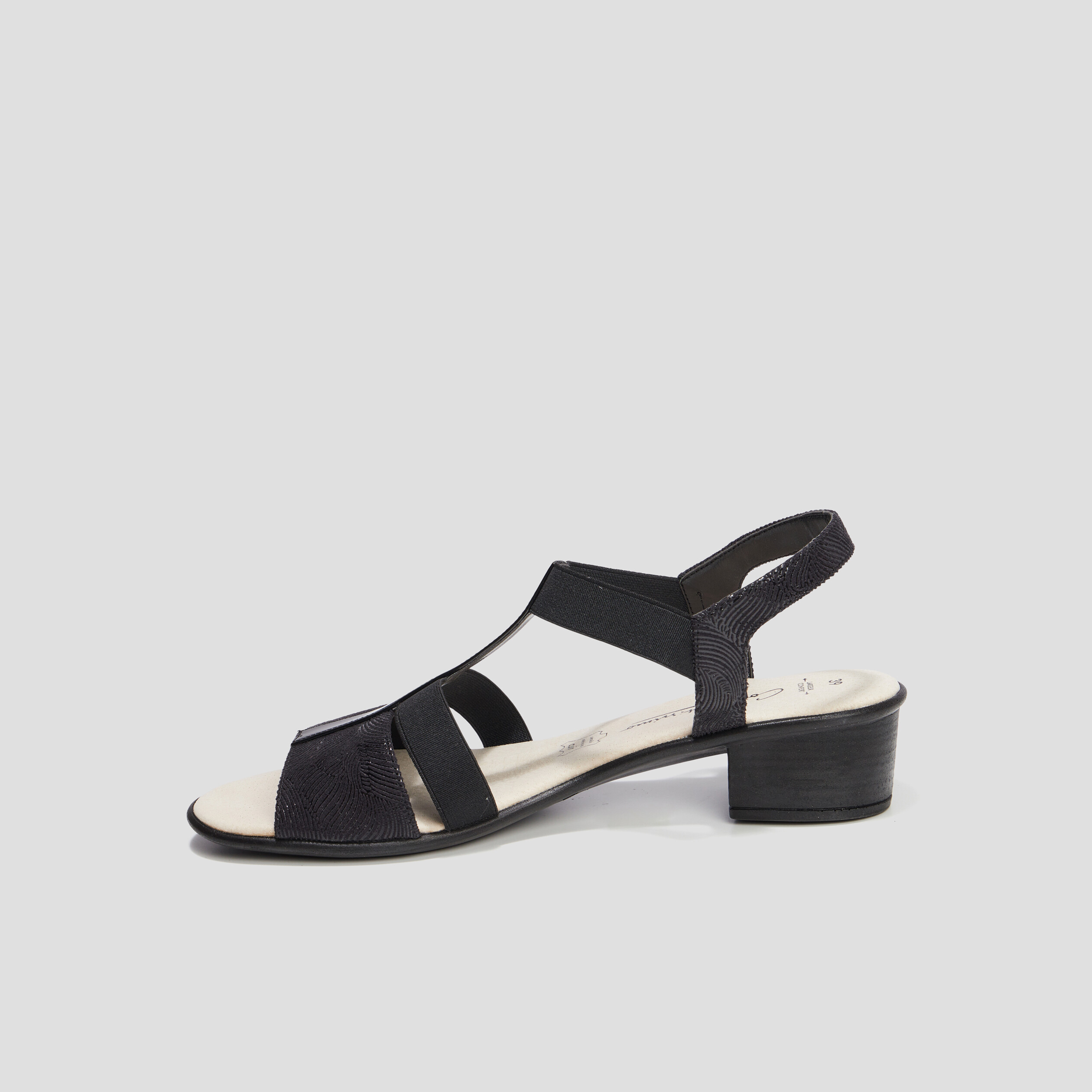 Sandales à talons pied large noir femme | La Halle