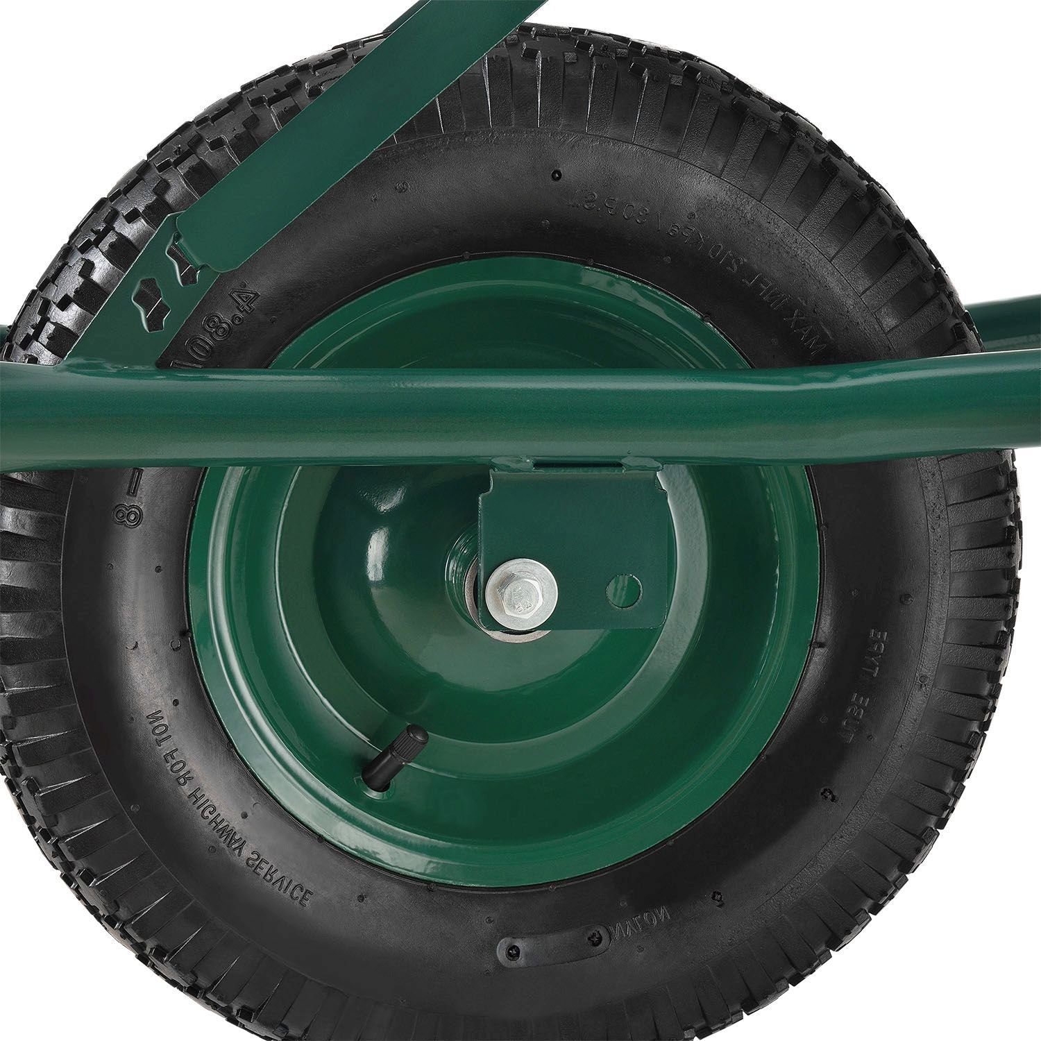 Juskys Schubkarre Garden, 100L, bis 210 kg, Luftreifen, verzinkte Wanne, inkl. Handschuhe