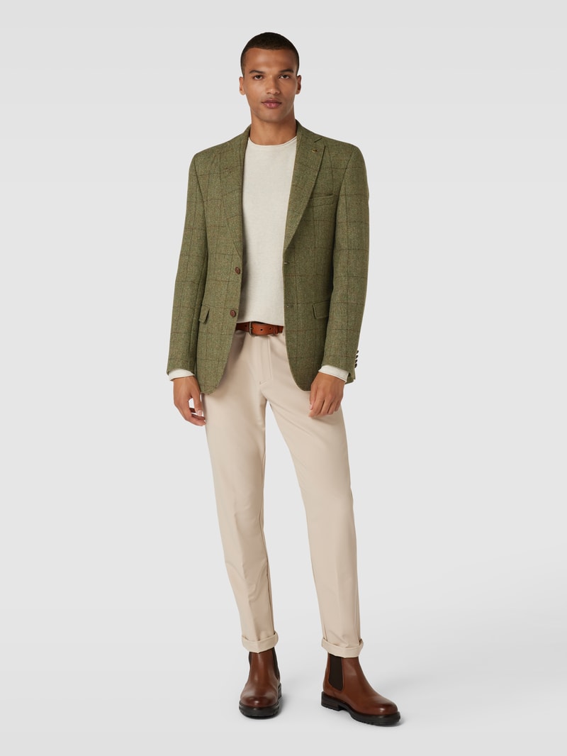 Regular Fit Sakko mit Tartan-Karo Modell 'Theo' in grün