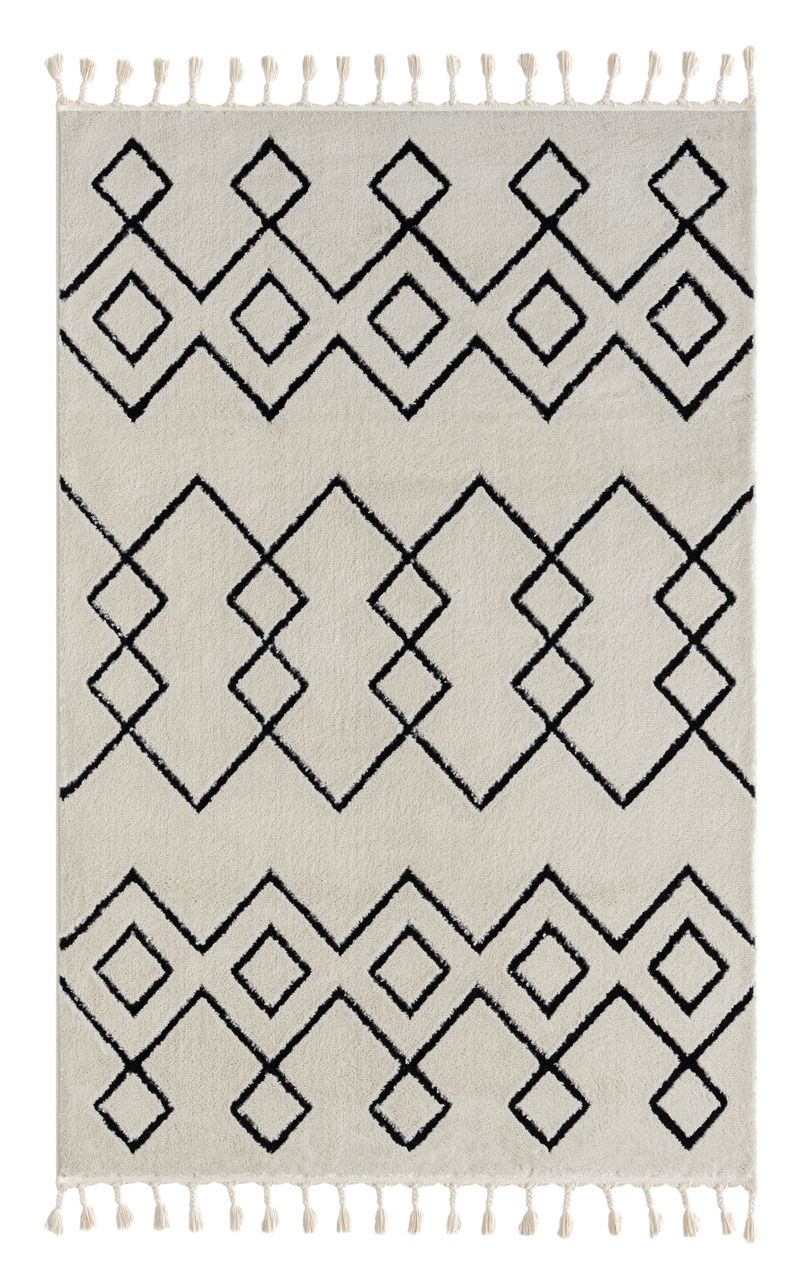 MyFlair Teppich Moroccan Heaven, 140 cm x 200 cm, Farbe weiß, rechteckig, Florhöhe 19mm