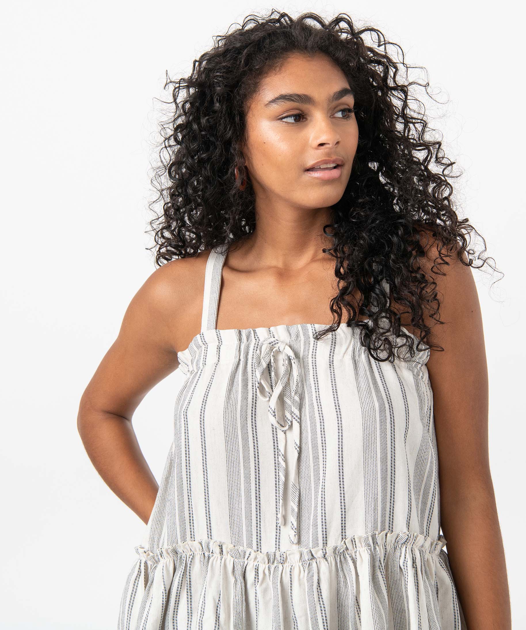 Blouse femme rayée à bretelles et basque raye | GEMO