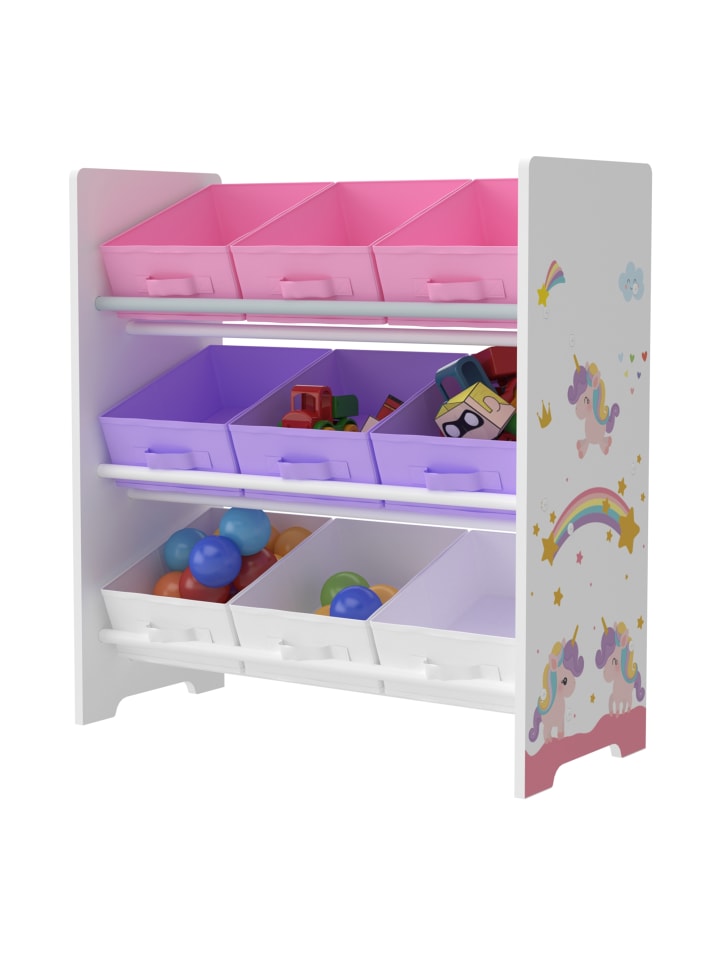 en.casa Kinderregal Boiro in Lila Rosa (H)59.5cm (B)62cm (T)29.5cm günstig kaufen onesize