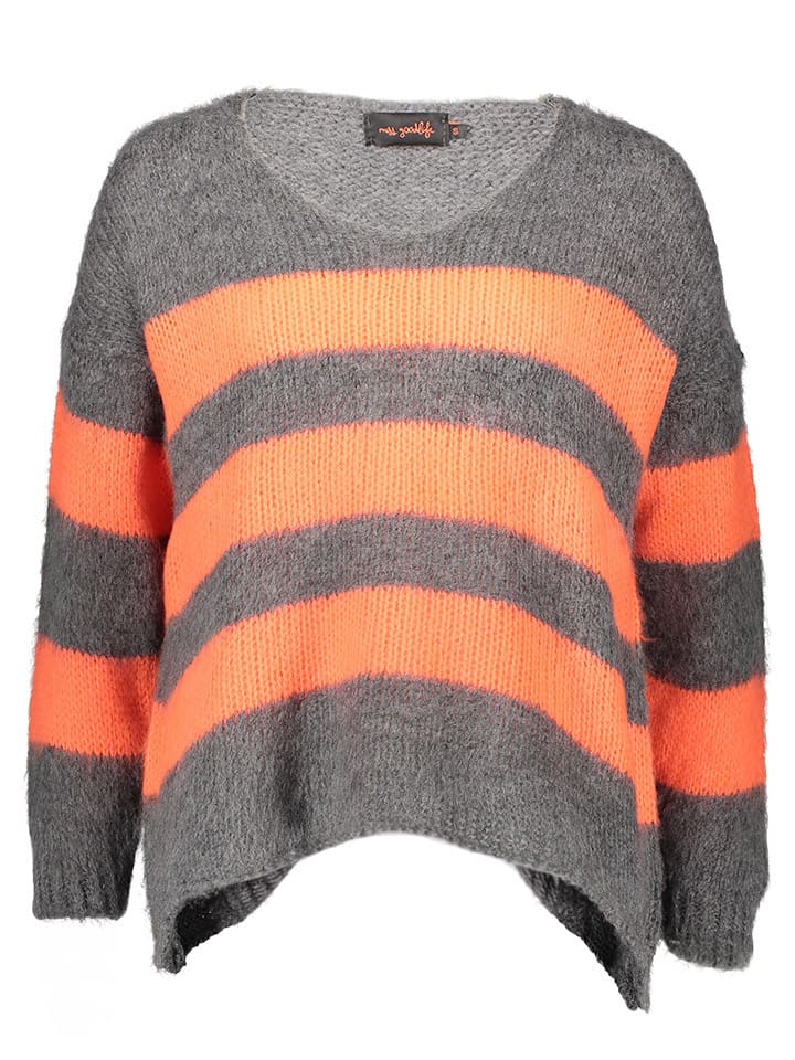 miss goodlife Pullover in Grau/ Orange günstig kaufen