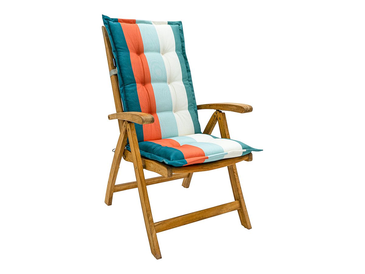 Madison Vivero Sea Blue 123 x 50 Gartenstuhlkissen mit hoher Rückenlehne