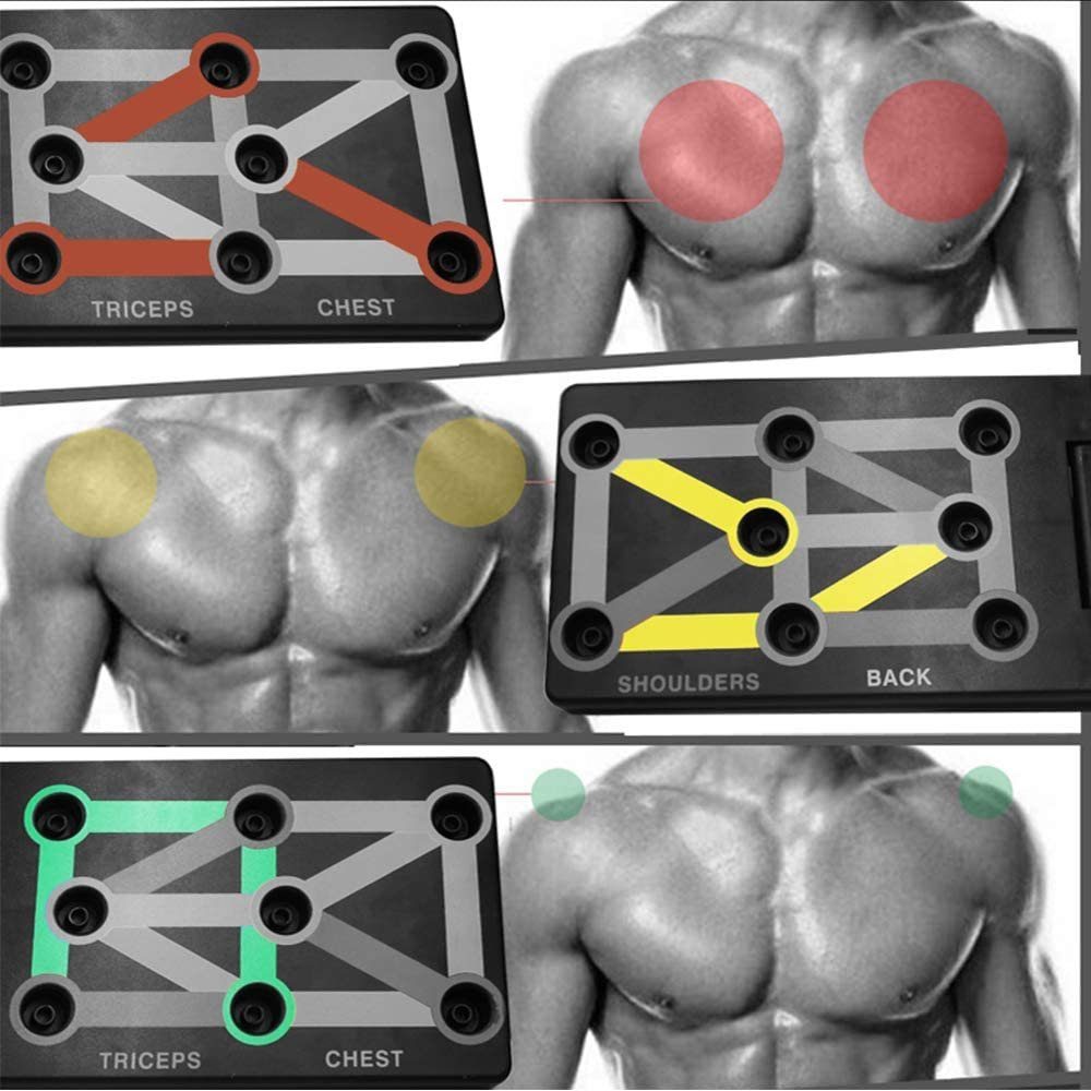 GelldG Multitrainer 12 in 1 Faltbare Push Up Rack Board mit Handgriff