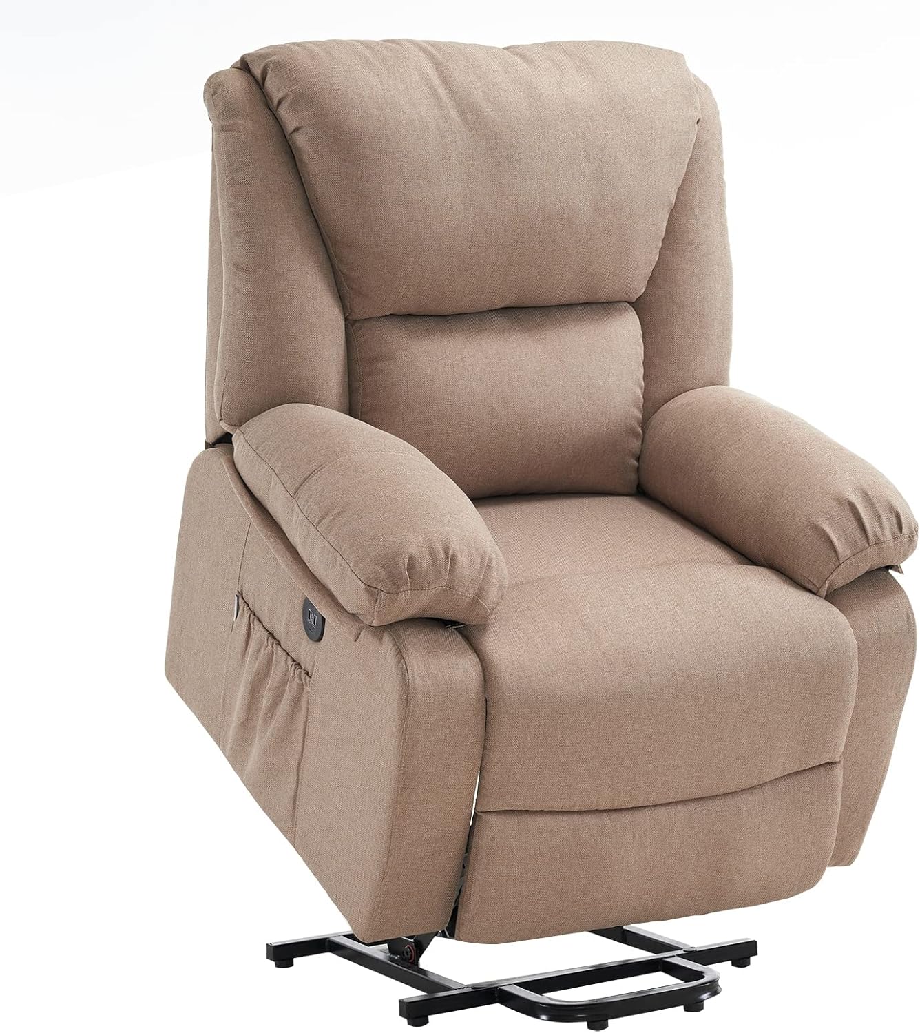 ECODE Sillón de Masaje Relax Elevador Levantapersonas Stelvio, Reclinación Eléctrica 160º, Función Calor, Programas Auto, Vibro Ondulación, 2 Puertos USB de Recarga, A++, ECO-8520UP (Beige)