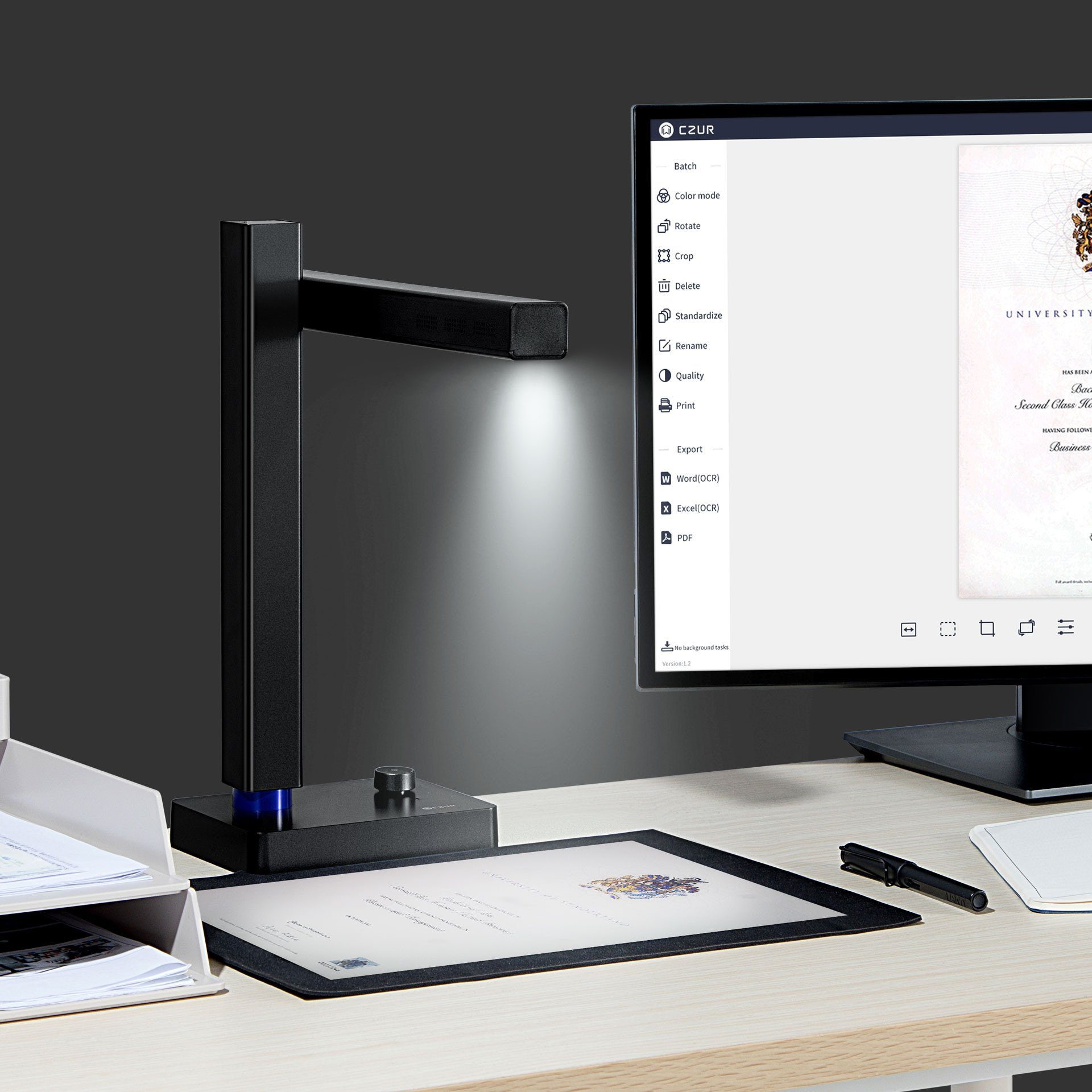 CZUR Czur Shine 800 Pro Dokumentenscanner, (60 Seiten/Min Faltbar USB 2.0)