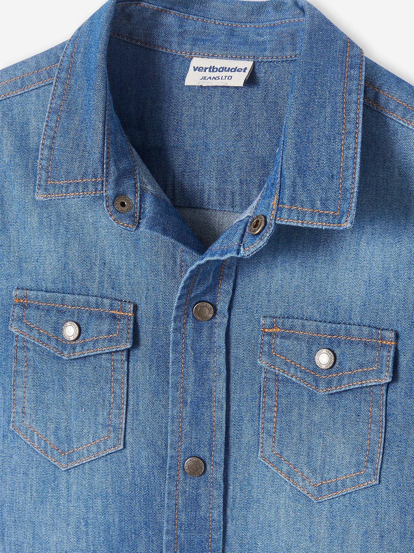 Chemise en jean garçon stone