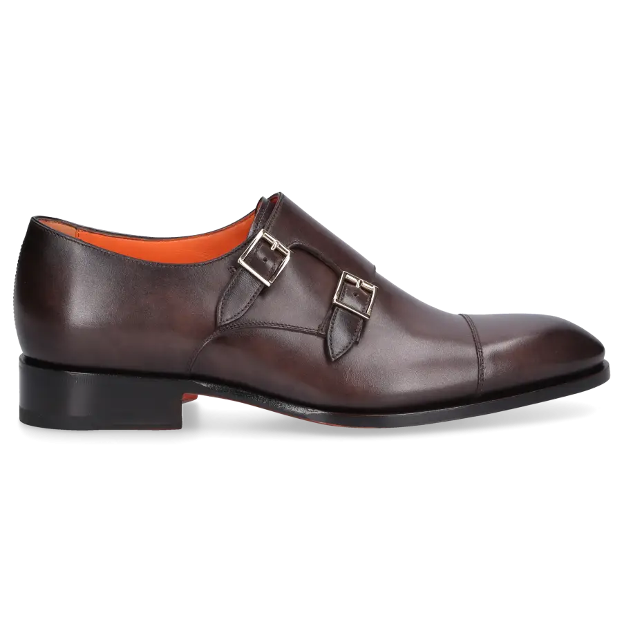 Santoni - Monk Schuhe 15006 Kalbsleder - braun