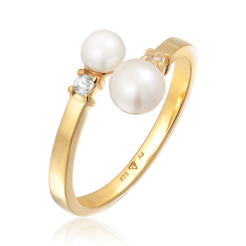 Elli PREMIUM Elli PREMIUM Bague Femmes Wrap Ouvert Classique avec Perles de culture d'eau douc Bague