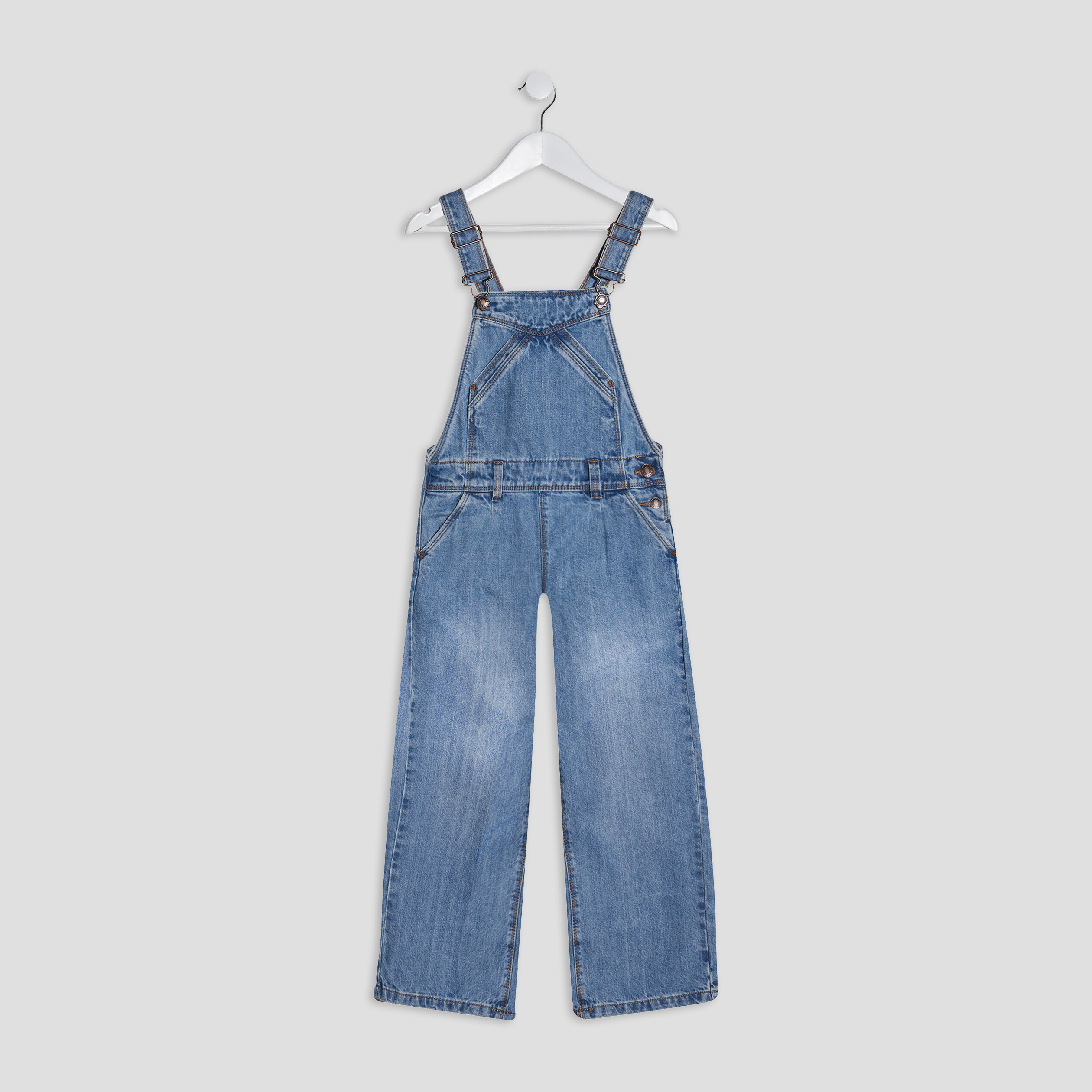 Salopette en jean denim double stone fille | La Halle