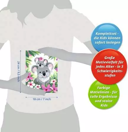 CreArt Koala Cuties - Malen nach Zahlen für Kinder ab 9 Jahren
