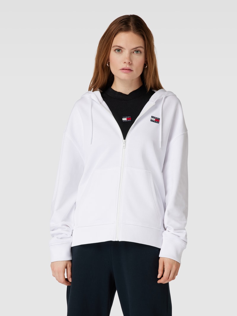 Sweatjacke mit Kapuze in weiß