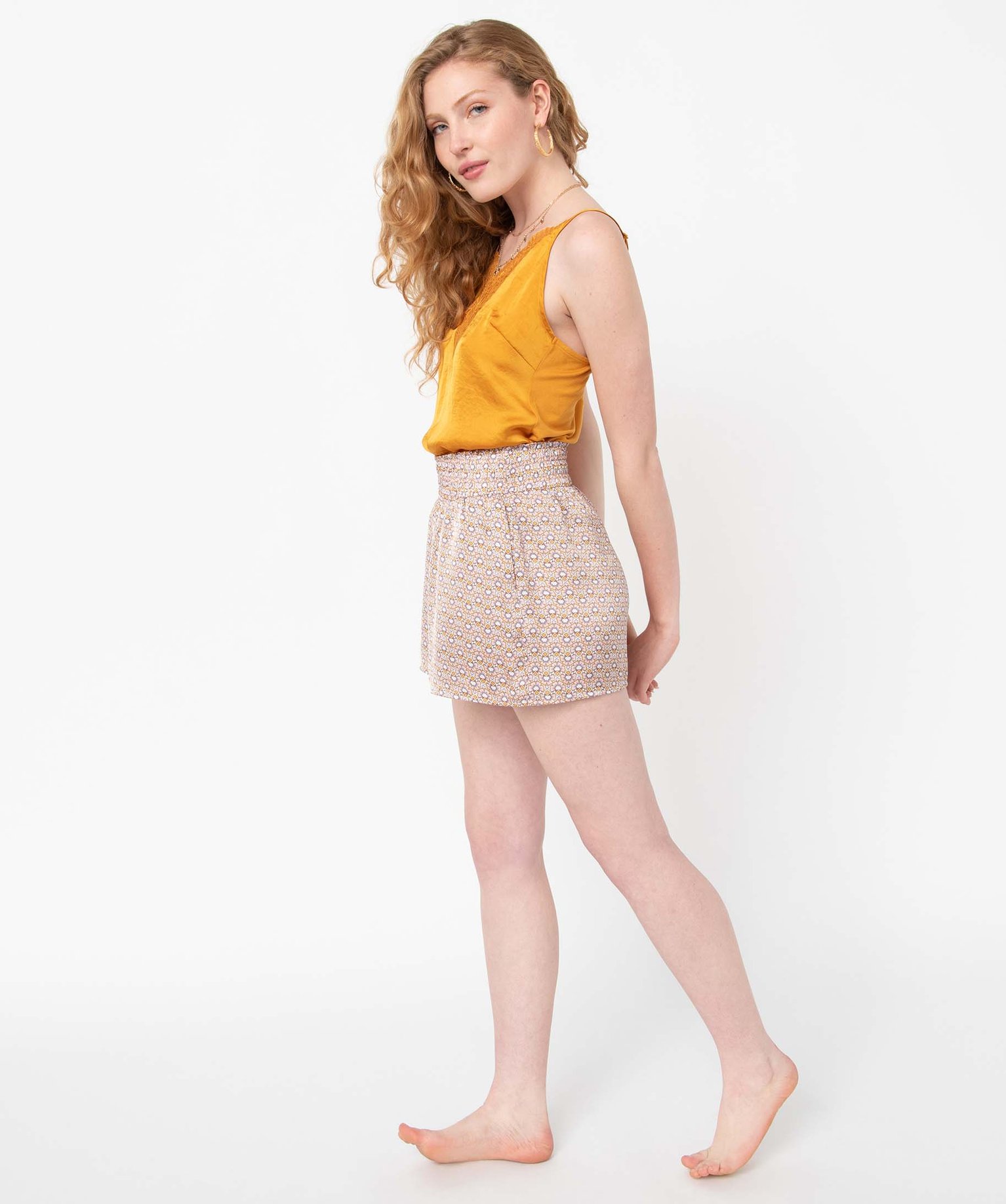 Bas de pyjama femme forme short à motifs fleuris imprime | GEMO