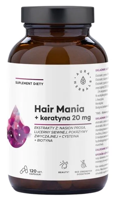 Aura Herbals Hair Mania + Keratin 20 mg kapsule 120 kom