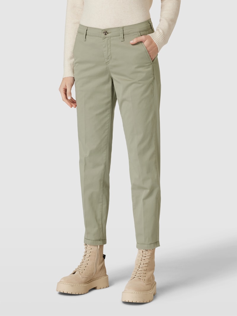 Regular Fit Hose mit Knopf- und Reißverschluss Modell 'TURN UP' in khaki