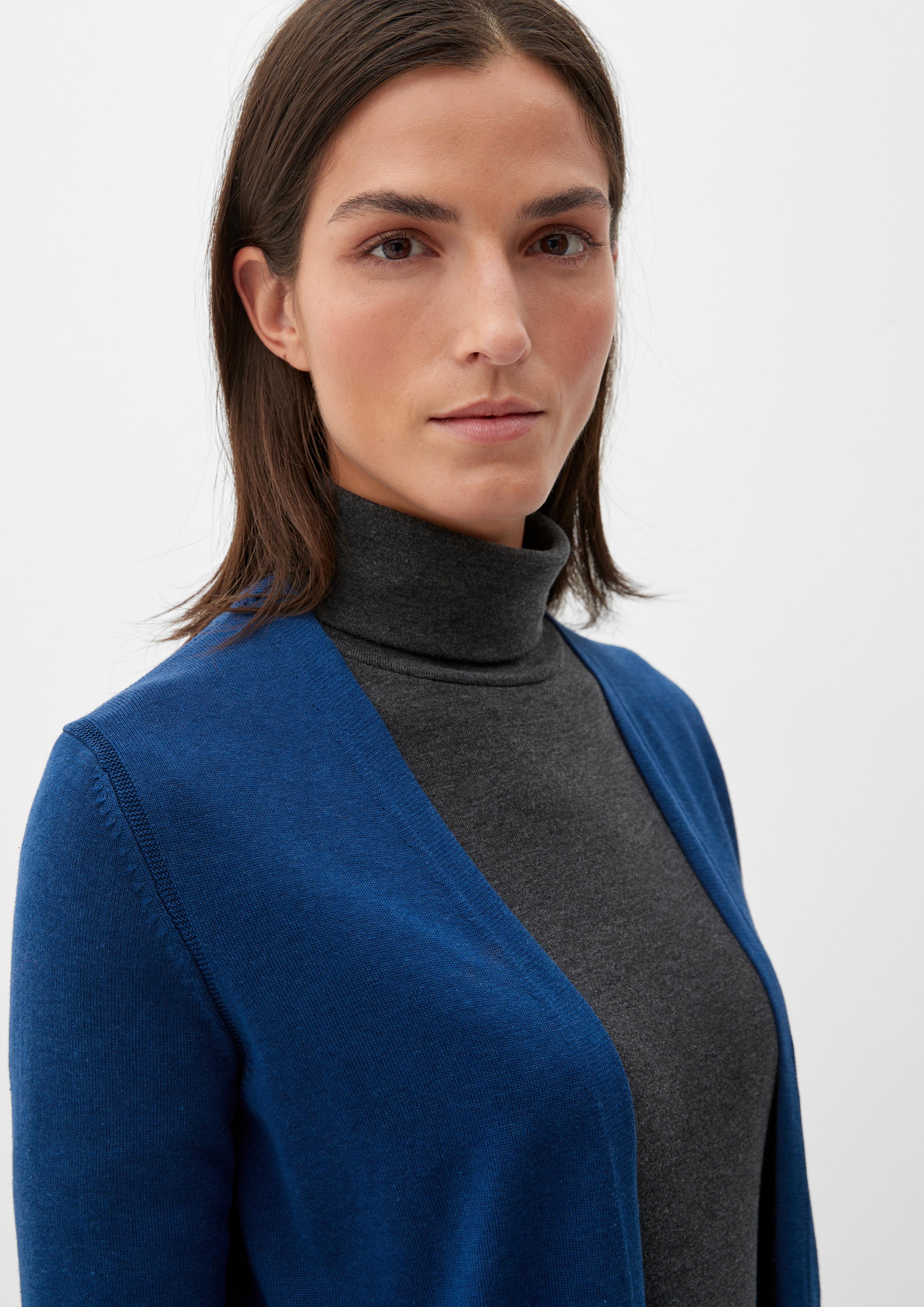 Strickjacke mit Rippblenden  2125616-5659