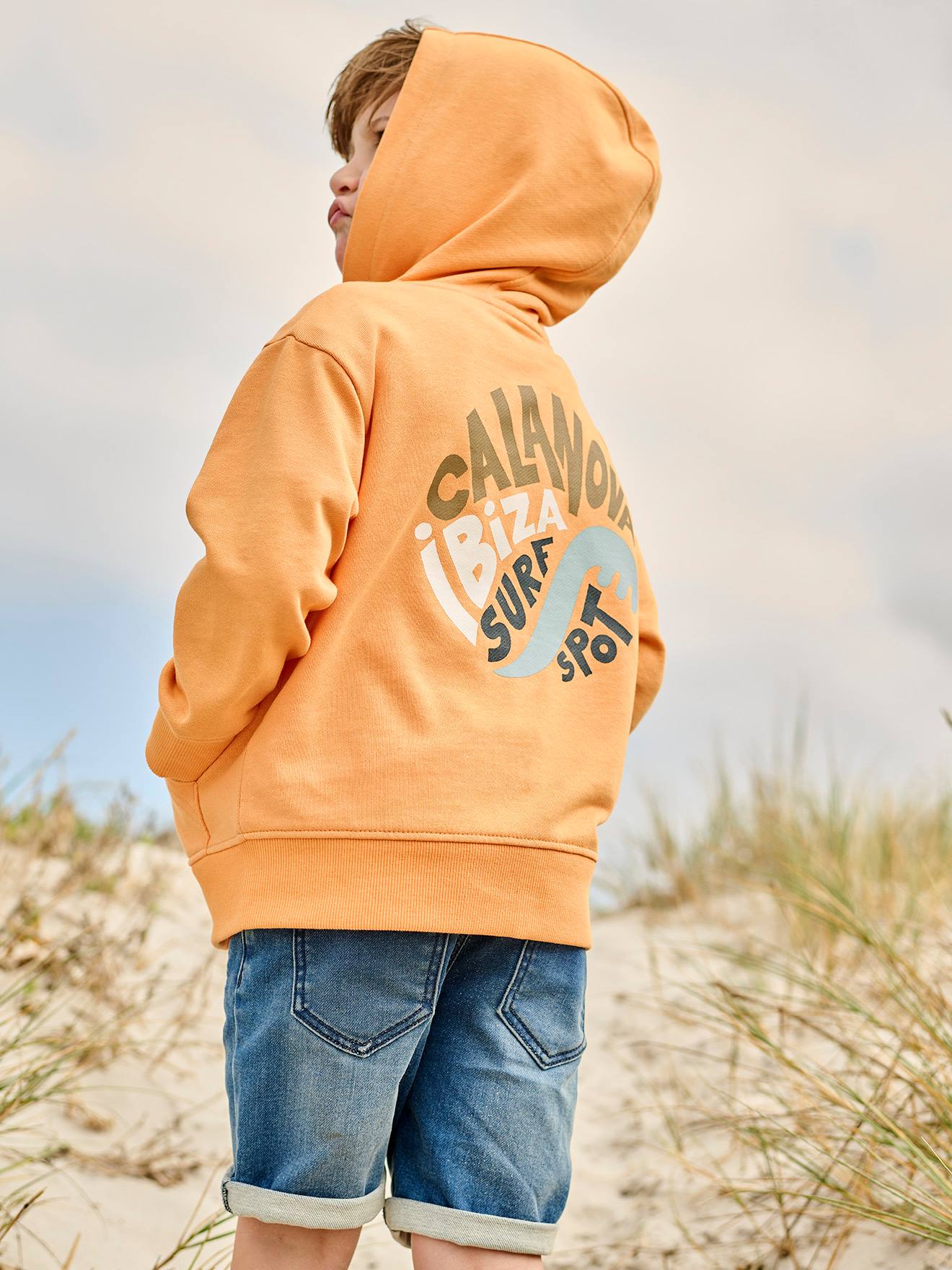 Vertbaudet Jungen Kapuzensweatjacke Oeko-Tex - orange