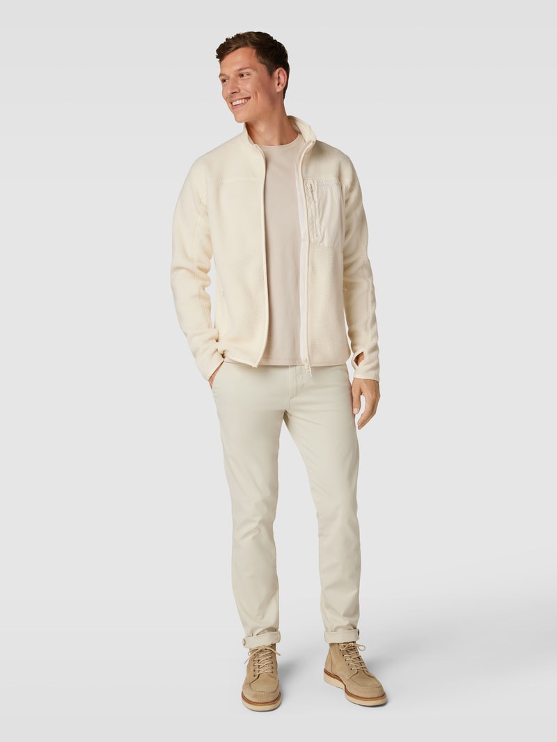 Fleecejacke mit Brusttasche Modell 'Pile' in offwhite