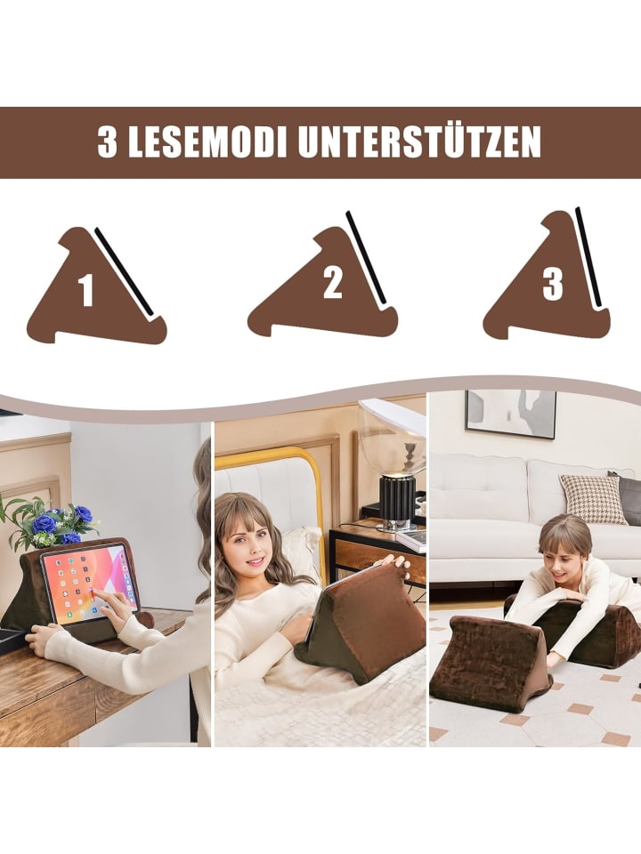 COSTWAY Keilkissen 2 tlg. abnehmbar in Braun günstig kaufen 54 cm