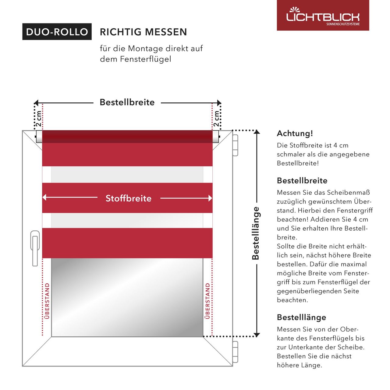 Lichtblick Duo-Rollo Klemmfix, ohne Bohren, Bunt - Creme - Weiß - Braun, 80 x 200 cm (B x L)