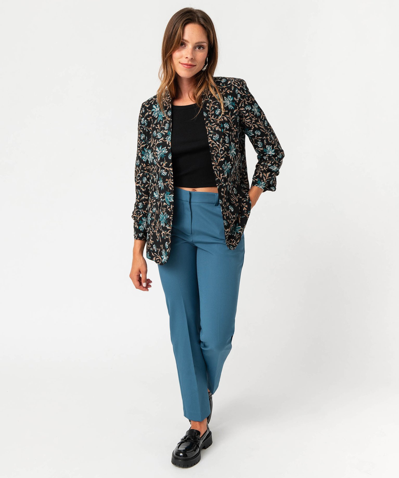 Veste à manches froncées femme imprime | GEMO