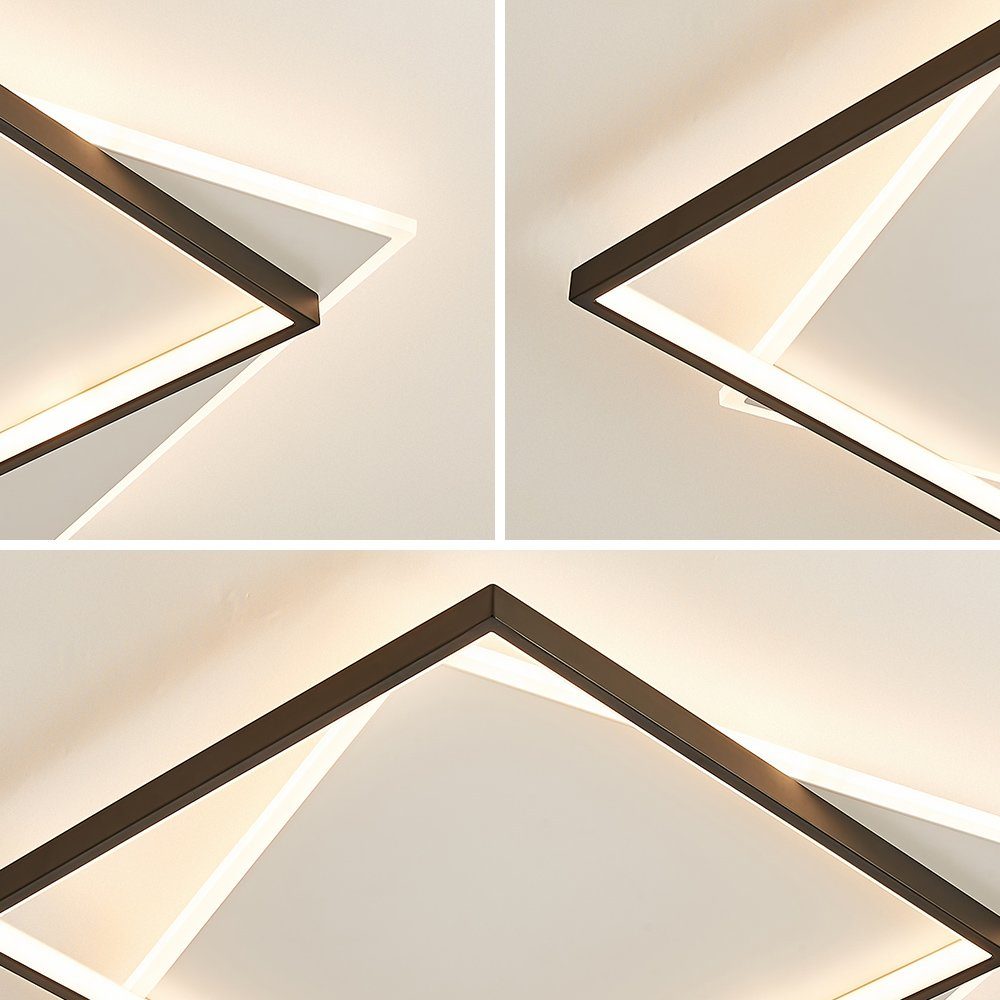 Eurotondisplay LED Deckenleuchte LED Deckenleuchte Fernbedienung Helligkeit einstellbar schwarz weiß, LED fest integriert, Stufenlos einstellbar, Tageslichtweiß, Warmweiß, Farbwechsler, Neutralweiß, Mit Fernbedienung Lichtfarbe und Helligkeit einstel