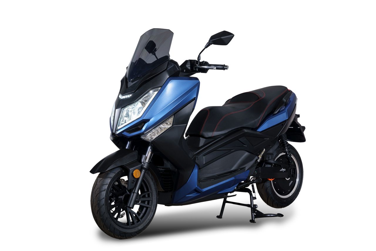 Stormborn Elektro-Motorrad ALEX R - 5kW Motor mit herausnehmbaren Akkus Mattblau / schwarz