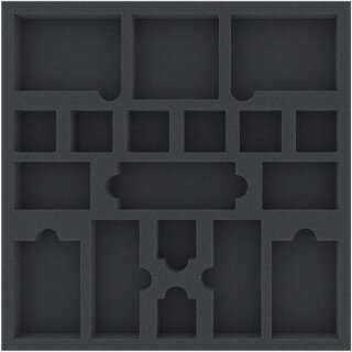 285 mm x 285 mm x 30 mm Schaumstoffeinlage für Brettspielzubehör - 18 Fächer