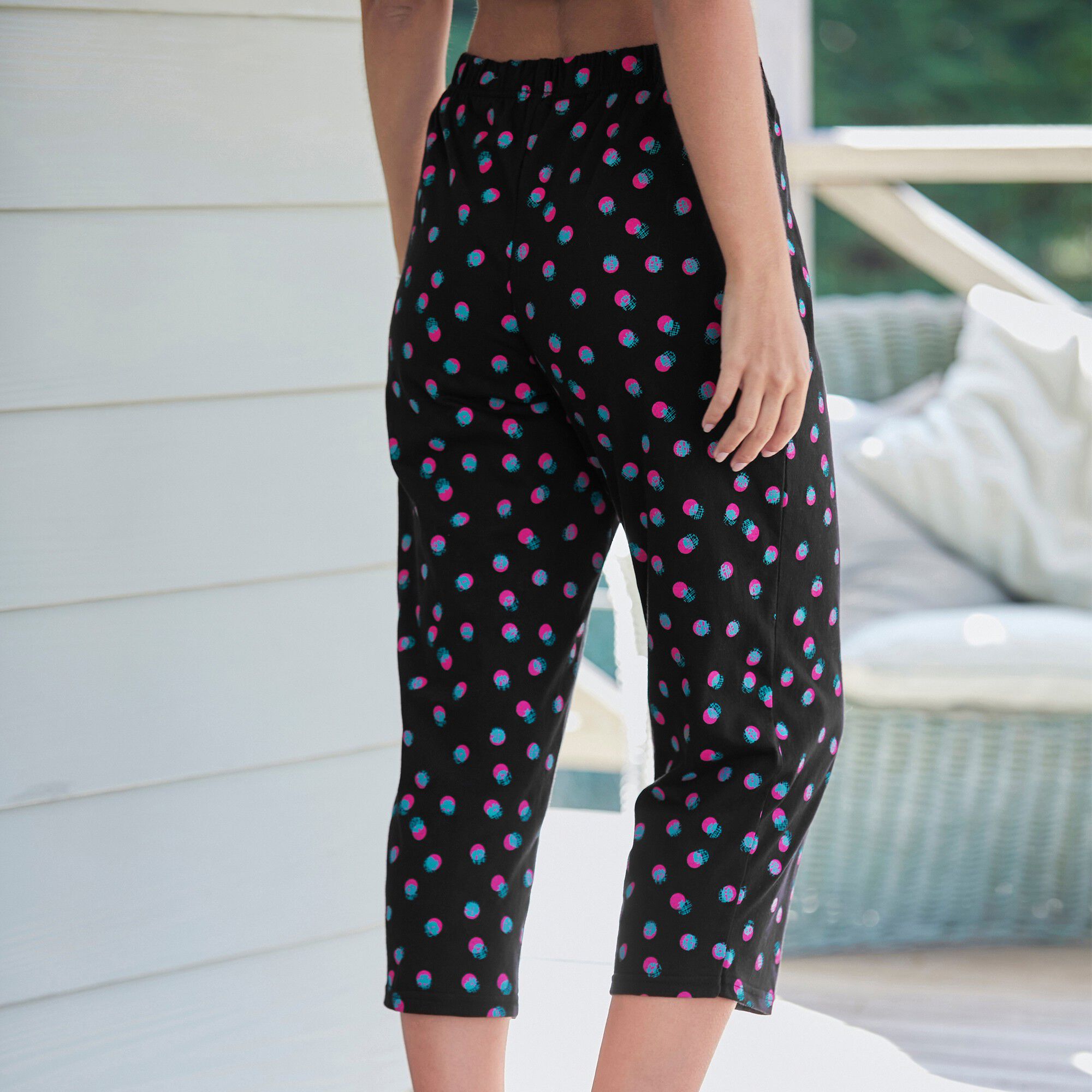 Pantacourt pyjama imprimé à pois