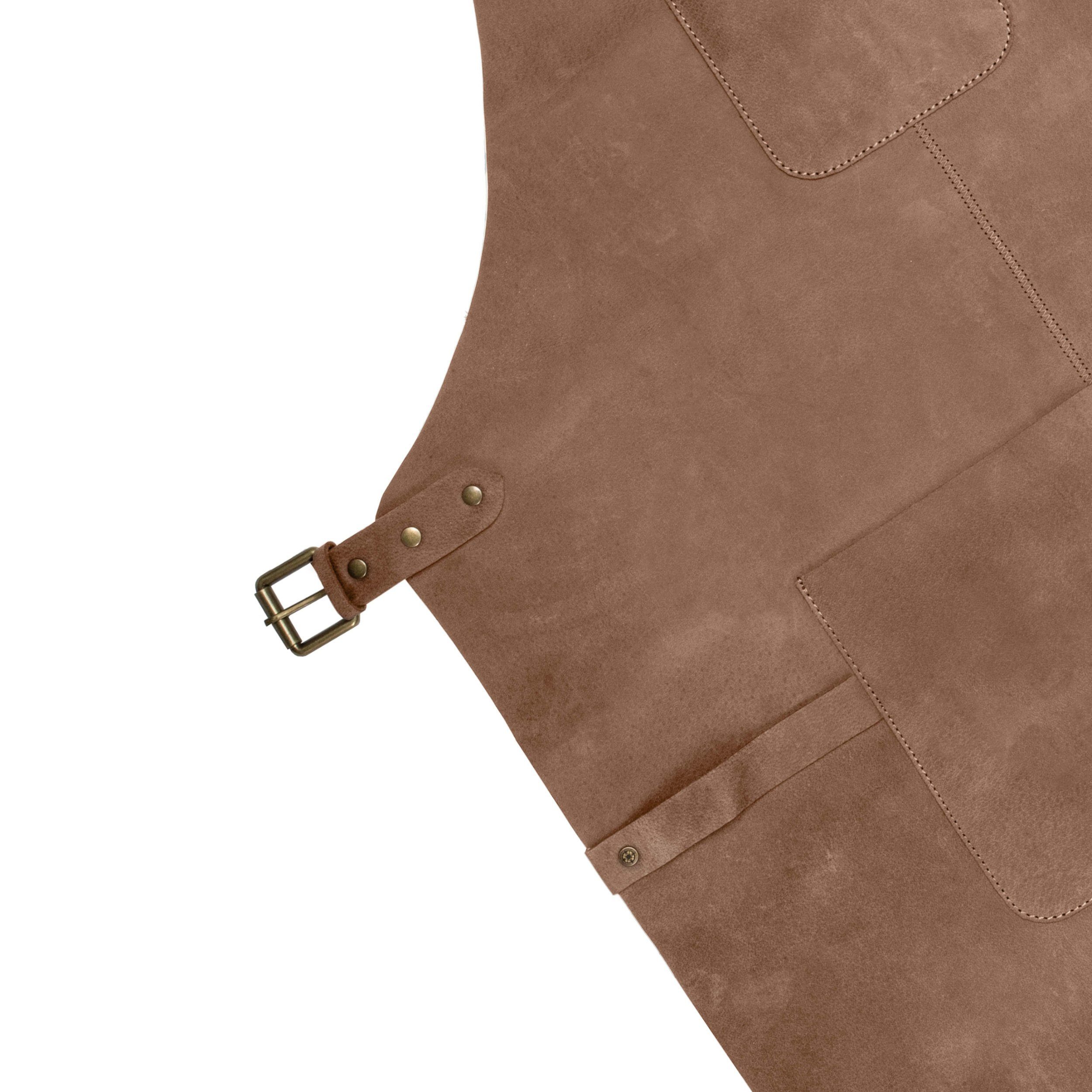 DRAKENSBERG Grillschürze HerrenBob Havanna-Braun, Premium Leder Koch- und Grillschürze für Männer, strapazierfähig