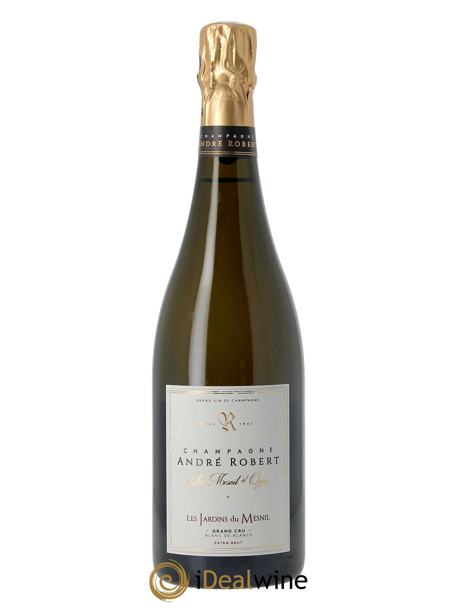 Brut Blanc de Blancs Jardins du Mesnil Grand cru André Robert   - Lot de 1 Bouteille