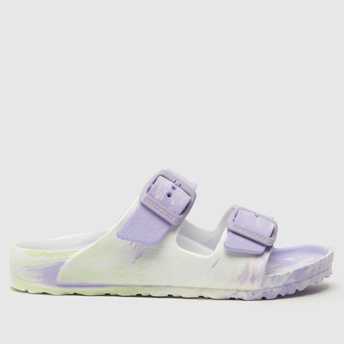 BIRKENSTOCK vita & lila Arizona Eva flickor sandaler för småbarn