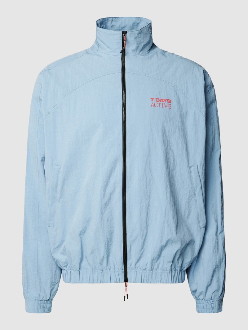 Trainingsjacke mit Zweiwege-Reißverschluss Modell 'Track Suit' in rauchblau