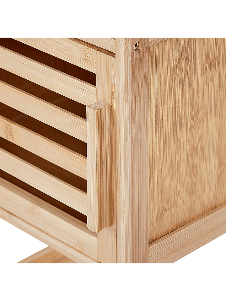 Beliani Badezimmerregal LAFAYETTE in Heller Holzfarbton - (W) 36 x (H) 114 x (L) 30 cm günstig kaufen onesize