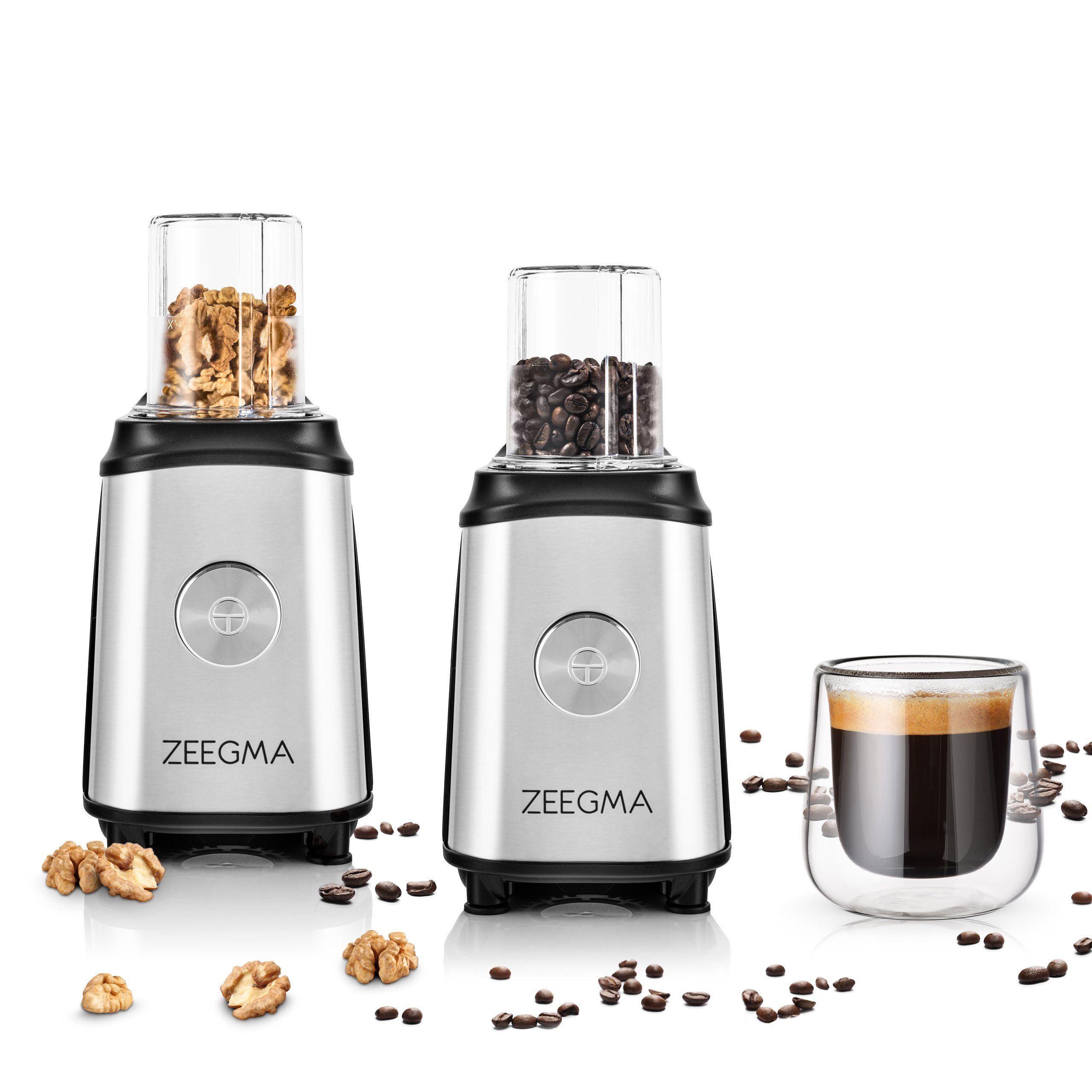 Zeegma Standmixer VITAMINE, 1050 W, 1L Krug Kaffeemühle Edelstahl 2x Sportwasserflasche *ICE-CRUSHER*