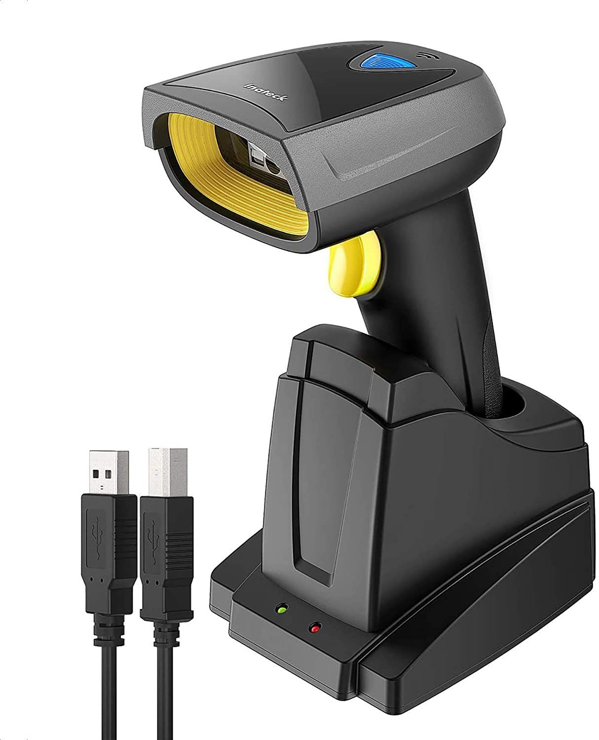 Inateck 1D/2D QR Barcode Scanner Bluetooth mit Ladestation Handscanner