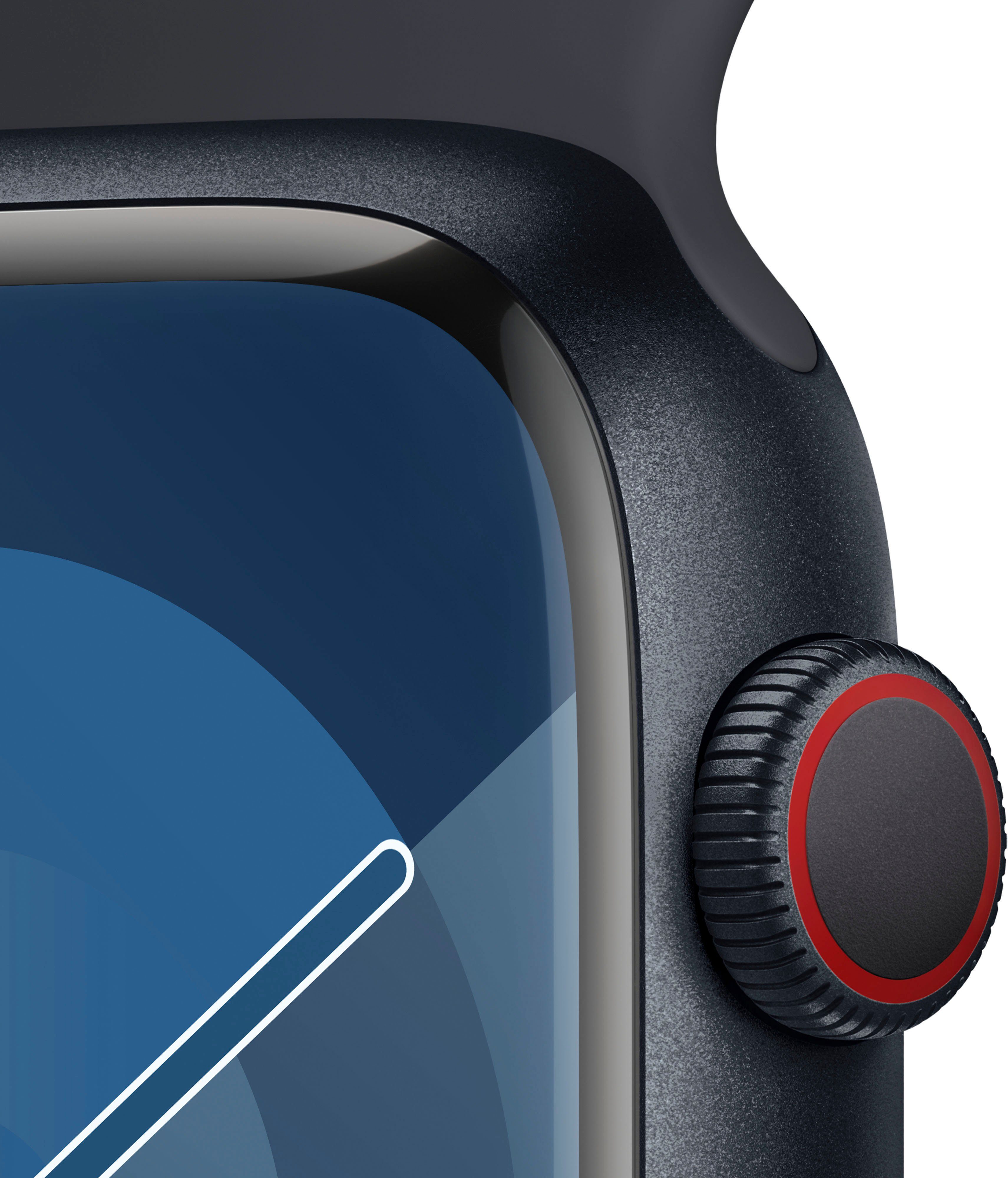 Apple Watch Series 9 GPS + Cellular 45mm Aluminium Smartwatch (4,5 cm/1,77 Zoll, Watch OS 10), Sport Band
