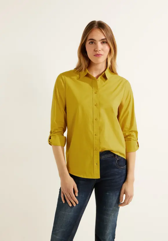 CECIL Unifarbene Baumwollbluse