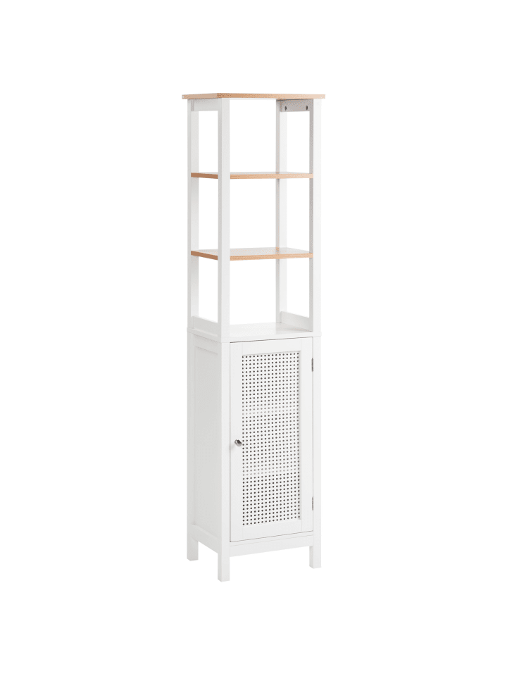 Beliani Badezimmerschrank ALAMOS in Weiß/Heller Holzfarbton günstig kaufen onesize