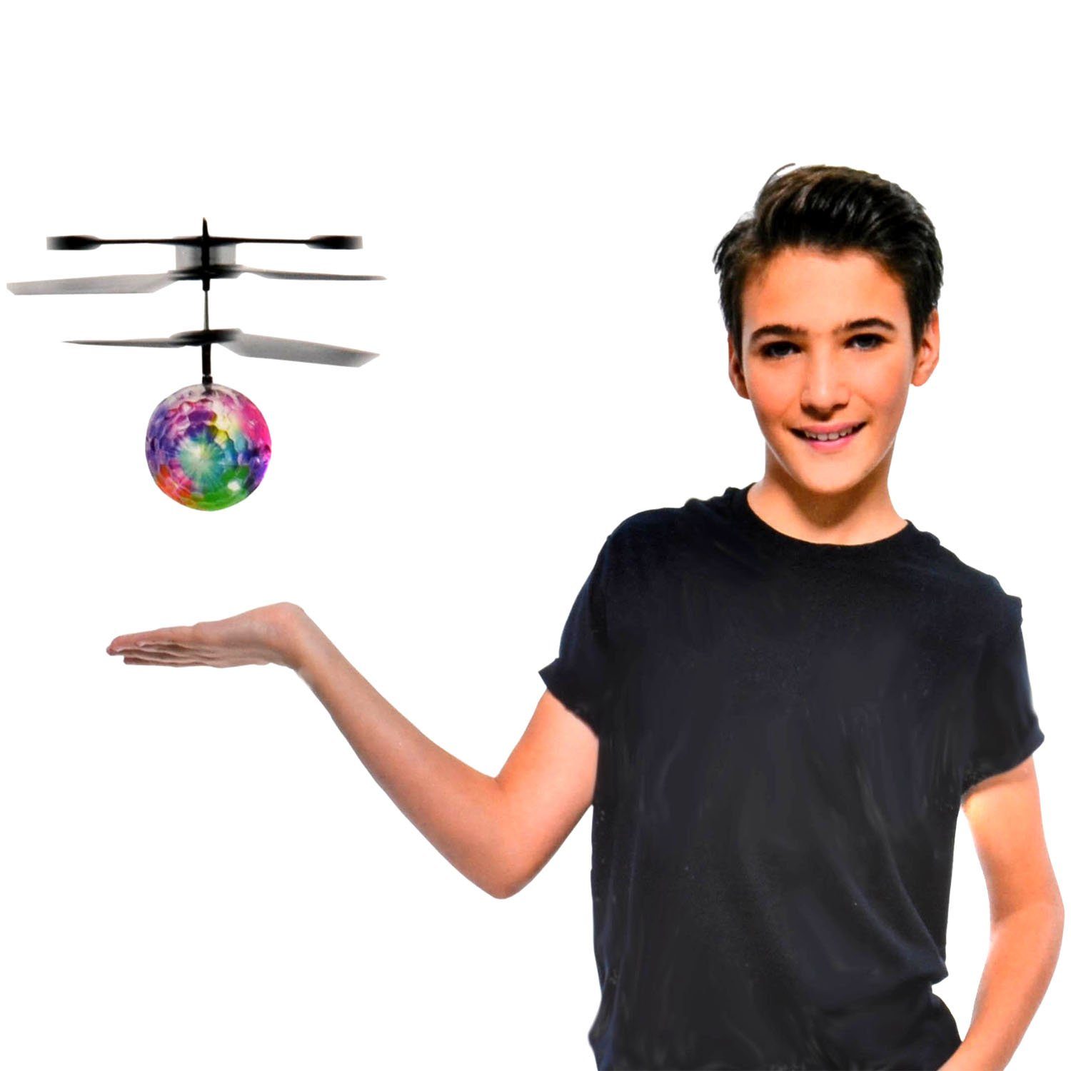 EAXUS Spielzeug-Hubschrauber Infrarot LED Fliegender Heli Ball Hubschrauber Kugel Heliball Kugel Helikopter, mit LED Beleuchtung, Selbstfliegend