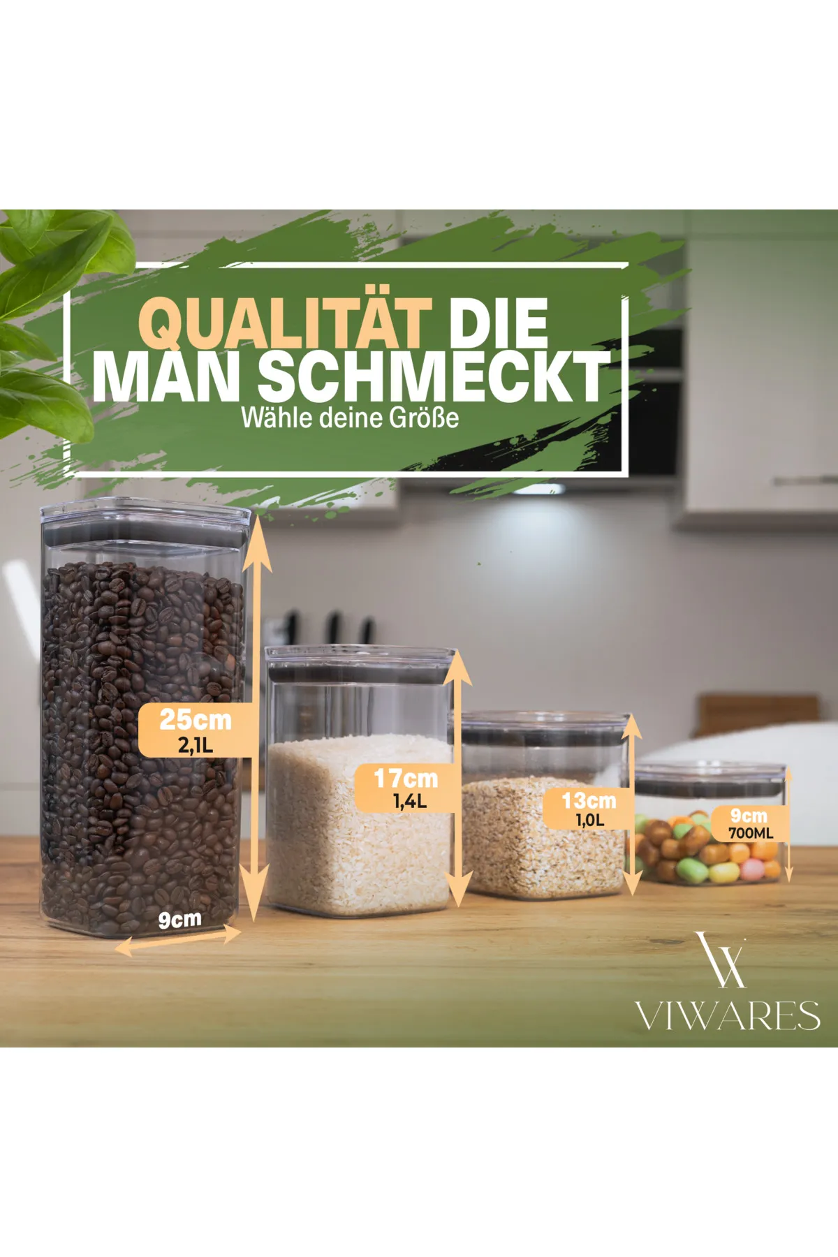 Viwares  Vorratsdosen mit Deckel Luftdicht - 12er Vorratsbehälter Set - BPA-FREI Klar